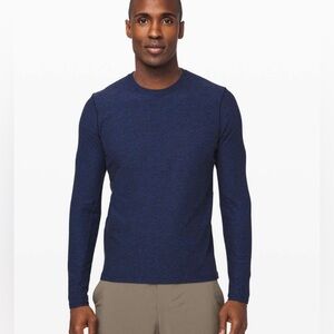 Lululemon Surge Warm Blue Black Heathered Long Sleeve Top